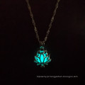 Shangjie Oem Collar 2021 Halloween Lotus Colar Luminous Jewelry Colar Silver Flower Colar